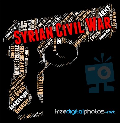 Syrian Civil War Represents Bashar Al-assad And Administration Stock Image