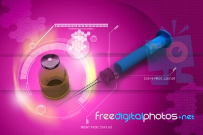 Syringe And Medicine Stock Image