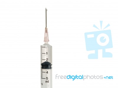 Syringe On A White Background Stock Photo