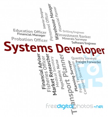 Systems Developer Showing Career Designer And Develops Stock Image