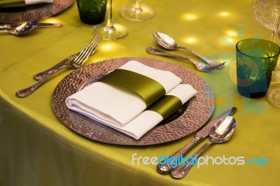 Table Set For Event Party Stock Photo