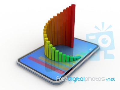 Tablet And  Graphs, Concept Of Technology Supporting The Financi… Stock Image