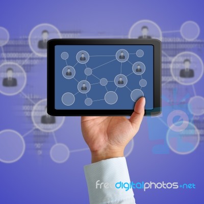 Tablet And Social Network Stock Image