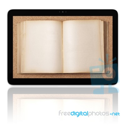 Tablet Computer And Book Stock Image