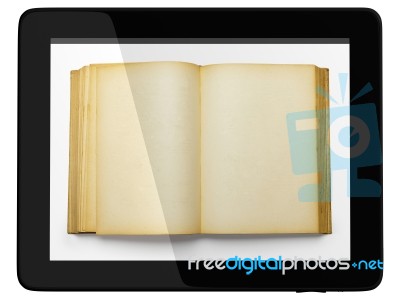 Tablet Computer And Book Stock Image