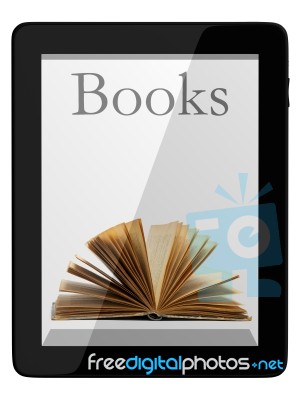 Tablet Computer And Book Stock Image