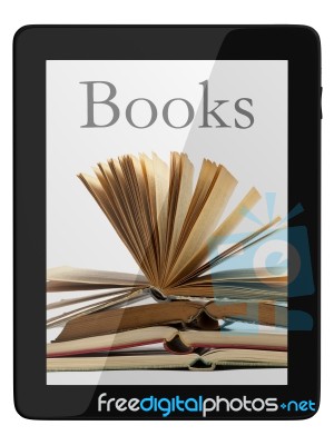 Tablet Computer And Books Stock Image