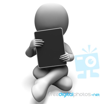 Tablet Computer Shows Touchpad Multimedia Stock Image