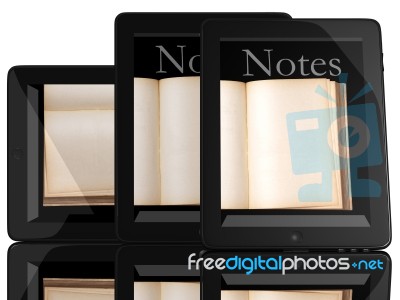 Tablet Computer With Books Stock Image