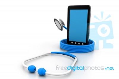 Tablet Pc And A Stethoscope Stock Image