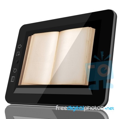 Tablet Pc And Book Stock Image