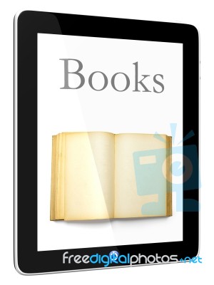 Tablet PC Computer And Books Stock Image