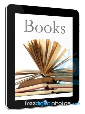 Tablet PC Computer And Books Stock Image