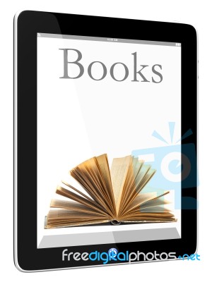 Tablet PC Computer And Books Stock Image