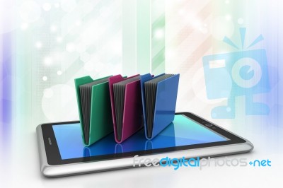 Tablet Pc With File Folder Stock Image