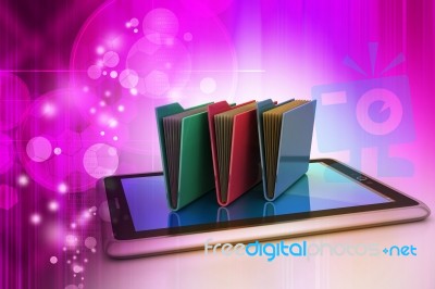 Tablet Pc With File Folder Stock Image