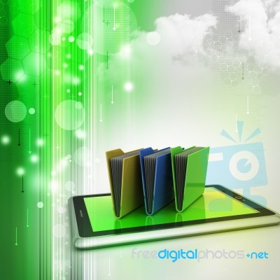 Tablet Pc With File Folder Stock Image