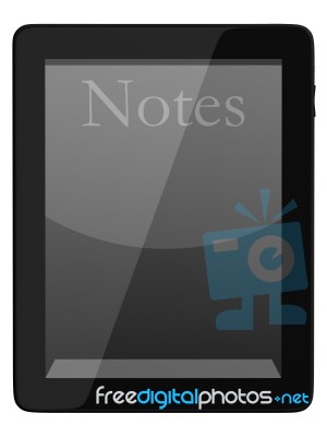 Tablet Pc With Notes Text Stock Image