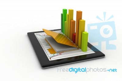 Tablets With A Bar Graph Stock Image