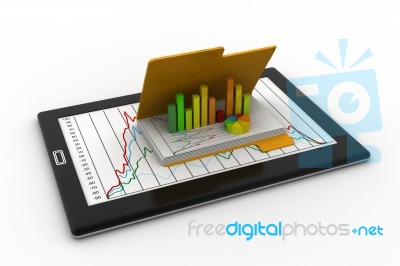 Tablets With A Bar Graph Stock Image