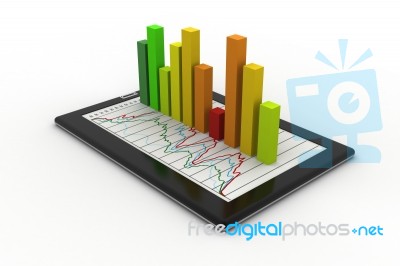 Tablets With A Bar Graph Stock Image