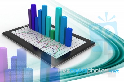 Tablets With A Bar Graph Stock Image