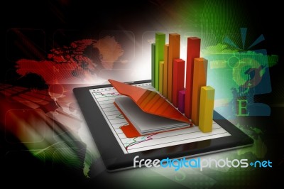 Tablets With A Bar Graph Stock Image