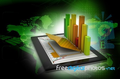 Tablets With A Bar Graph Stock Image