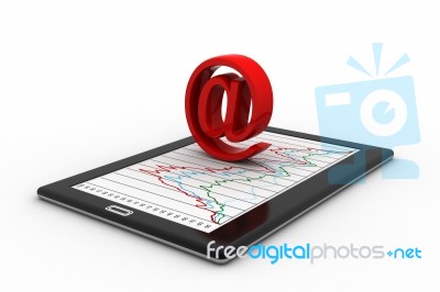 Tablets With Email Symbol Stock Image