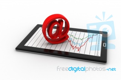 Tablets With Email Symbol Stock Image