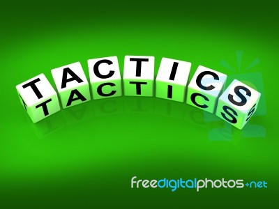 Tactics Blocks Show Strategy Approach And Technique Stock Image