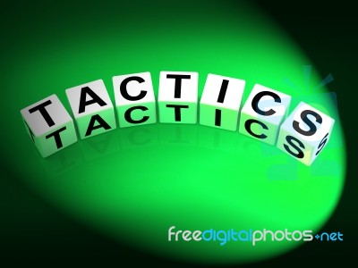 Tactics Dice Show Strategy Approach And Technique Stock Image