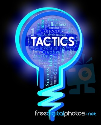 Tactics Lightbulb Represents Strategy Schemes And Approach Stock Image