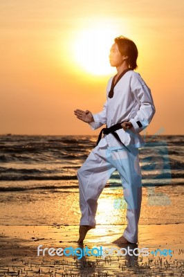 Taekwondo Man Stock Photo