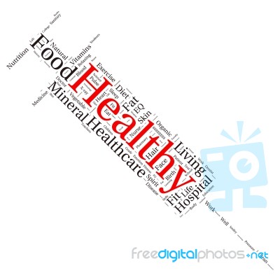 Tag Cloud Containing Words Related To Healthy Lifestyle Stock Image