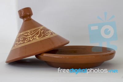 Tagine For Long Cooking And Moroccan Food Stock Photo