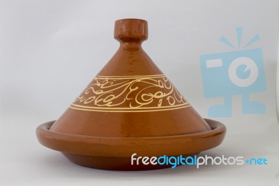 Tagine For Long Cooking And Moroccan Food Stock Photo