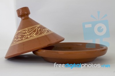 Tagine For Long Cooking And Moroccan Food Stock Photo