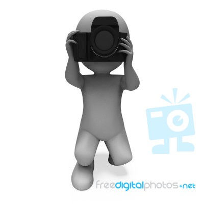 Taking A Photo Character Shows Photography Dslr And Photograph Stock Image