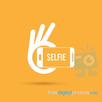 Taking Selfie Portrait Photo On Smart Phone Stock Image