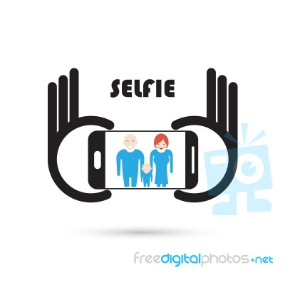 Taking Selfie Portrait Photo On Smart Phone Stock Image