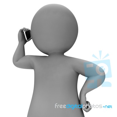 Talking Calling Means Character Chat And Chatting 3d Rendering Stock Image