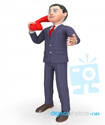 Talking Phone Indicates Call Us And Calling 3d Rendering Stock Image