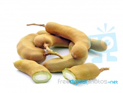 Tamarind Isolated On White Background Stock Photo