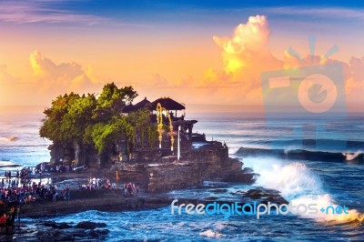 Tanah Lot Temple In Bali Island Indonesia Stock Photo