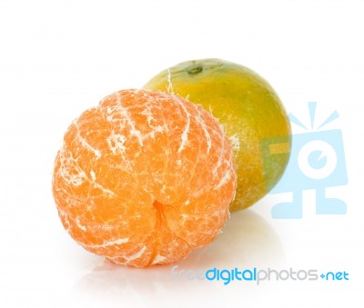 Tangerine Isolated On The White Background Stock Photo