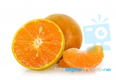 Tangerine Isolated On The White Background Stock Photo