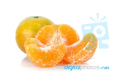 Tangerine Isolated On The White Background Stock Photo