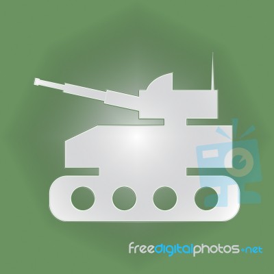 Tank Icon Means Armed War And Weapons Stock Image