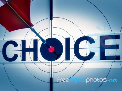 Target Choice Shows Two-way Path Decision Stock Image